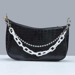 Cadena de acrílico para bolso con cuentas metálicas, blanca, rosa, multicolor, para mujer y hombre, accesorio de moda, dije para bolso DIY, otoño 2024 - Product Image 5