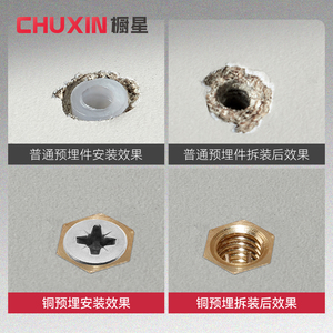 Pure Copper Kitchen & Wardrobe Door Hinge Pre-Embedded Nuts Panel Repair Parts Industrial Components Pure Copper Expansion Plug - Product Image 5