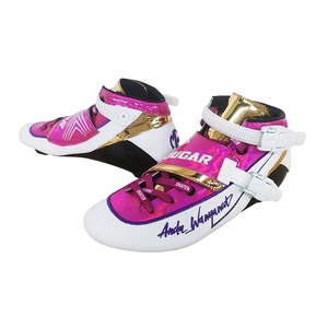 Patines de Slalom de Velocidad de Alto Rendimiento Personalizados, Bota de Fibra de Carbono, Color Morado y Blanco, Profesionales para Exteriores - Product Image 1