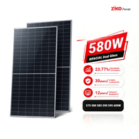 Panneau solaire bifacial double vitrage ZIKO Power 580W type N, module PV monocristallin 580W pour projet solaire commercial