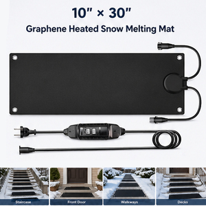 Tapis de <span class=keywords><strong>d</strong></span>éneigement en graphène NANOAPEX 10x30 pouces 90W, technologie de chauffage au graphène avancée, sûr pour les allées et les trottoirs, OEM - Product Image 4
