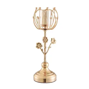Металлический Свадебный домашний декор прозрачная стеклянная настольная лампа для стайлинга Золотой подсвечник для свадебного украшения хрустальный подсвечник