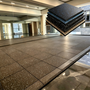 Tapis de sol de gym multi-usages, absorption des chocs, antidérapant, réduction du bruit, revêtement de sol pour la salle de sport à domicile, yoga, pilates - Product Image 1
