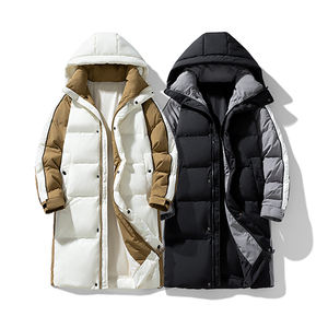 En el invierno de 2025, el nuevo abrigo largo con capucha y diseño en contraste, con relleno grueso, se mantiene cálido al aire libre, transpirable, simple y cómodo. - Product Image 5