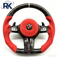 Nouveau Volant Sport M en T à 3 branches 2026, en Fibre de Carbone Tressée Brillante et Cuir avec Surpiqûres Bleues pour Châssis F, Vente Directe Usine