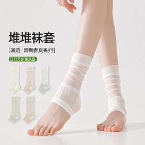 2026 Spring/Summer New Style: Lightweight Striped Stockings with Footed Design, Lolita Style, Mid-Calf High <b>Heels</b> - Product Image 1