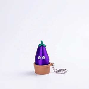 Divertido Llavero Fidget de Caja Sorpresa con Diseño de Amigos Vegetales, Juguete con Botón de Ojo Saltarín Impreso en 3D, Bonita Decoración de Escritorio con Forma de Vegetal, Regalo para Bolsa - Product Image 6
