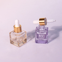 15 ml Farbige leere quadratische ätherische Öl flasche gefrostete kosmetische Glas Haaröl Tropf flasche