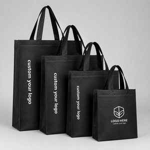 Wholesale Eco-Friendly Custom Size Shopping <b>Bags</b> Luxury Handbags Logo Printed Black Personalized Non-Woven <b>Bag</b> For Women - Product Image 4