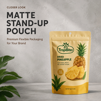 Bolsa Elegante Mate con Base y Orificio Euro, Resellable, para Mezcla de Frutos Secos, Ideal para Boutiques, Alimentos Saludables, Despensas y Gimnasios