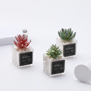 環境に優しい軽量のクリスマス、感謝祭、イースター、新年用のリアルなミニチュア人工多肉植物の鉢植え - Product Image 4