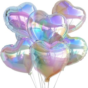 Globos Transparentes de 10 Pulgadas, Globos Iridiscentes Transparentes para Fiesta de <span class=keywords><strong>Cumpleaños</strong></span>, Decoraciones de Fiesta, Globos Redondos de Película de Aluminio en Forma de Corazón - Product Image 2
