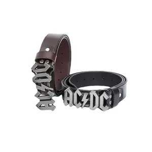 Hebilla de cinturón de letras de diseño de moda simple personalizada Hebillas de cinturón de metal personalizadas con cuero