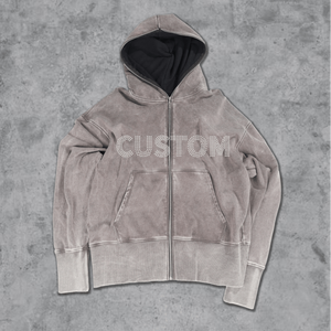 Sudadera con capucha transpirable ecológica con cremallera completa y serigrafía bordada de invierno para hombre 2025 - Product Image 4