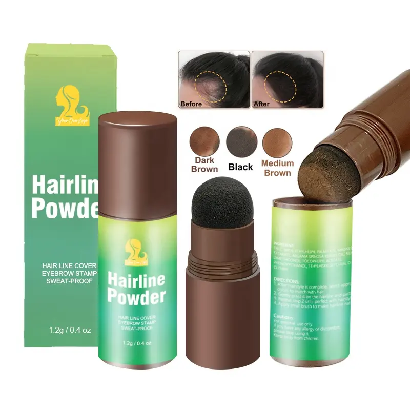 OEM Waterproof Natural Black Brown Eyebrow Hair Root Dye Instantly Color Shadow Stick Hair Contour Touch-Up Hairline Powder