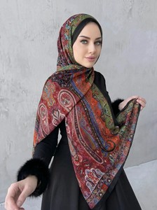 Arabic Style Printed Floral Chiffon Hijab High Quality Ethnic Style Long <b>Shawl</b> <b>Wrap</b> Luxury Polyester Chiffon Hijab Scarf - Product Image 6