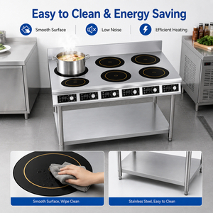 Professional 6 Burner Induction Stove with 8 Level Magnetic Control Smart Digital Pot Stove Stainless Steel Range for Catering - Product Image 4