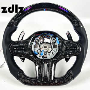 Volante Deportivo Personalizado de Cuero Liso con LED y Fibra de Carbono Forjada para <span class=keywords><strong>BMW</strong></span> G20 G30 G05 G80 2020 2021 <span class=keywords><strong>2022</strong></span> 2023 2024 con Levas de Cambio - Product Image 1
