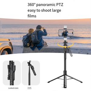 K28 1,75 M Super largo <span class=keywords><strong>Selfie</strong></span> Stick trípode teléfono <span class=keywords><strong>Selfie</strong></span> Stick para Vlog/<span class=keywords><strong>selfie</strong></span>/video 360 grados todo en uno retráctil de aluminio - Product Image 6