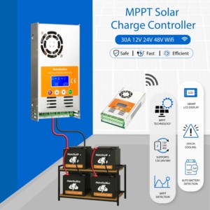 MakeSkyBlue Model 30A-V123 小型精准30A <span class=keywords><strong>96V</strong></span> MPPT太阳能充电控制器自动识别电池电压1200W - Product Image 2