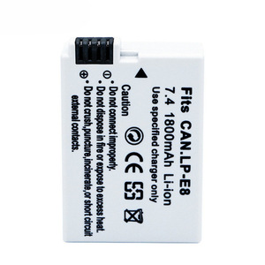 Batterie LP-E8 1800mAh entièrement décodée pour Canon EOS 550D 600D 700D, certifiée CE RoHS, vente en gros, garantie 12 mois - Product Image 1