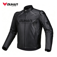 Blouson de moto pour homme DUHAN, imperméable, coupe-vent, avec protections CE, veste de course moto avec bandes réfléchissantes pour la sécurité
