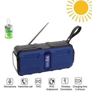 SY-938 năng lượng mặt trời màu xanh răng 5.1 Hifi 1200mAh không thấm nước năng lượng mặt trời Powered loa không dây để bán - Product Image 2