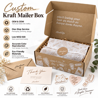 Boîte d'expédition en kraft brun écologique personnalisée avec logo, emballages pour les marques de produits de beauté et de soins capillaires pour les petites entreprises
