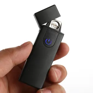 新产品便携式防风USB充电打火机触摸感应加热丝点烟器