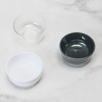 Mini bol noir de 3 cm pour maison de poupée, en PS brillant, imprimable, récipient alimentaire miniature, accessoire de jouet éducatif pour enfants