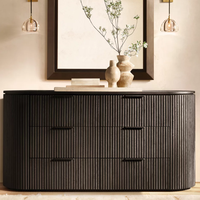 Commode à 6 tiroirs en chêne massif de style nordique moderne de la série Byron, fabriquée à la main, autoportante, pour chambre à coucher, en acier inoxydable, écologique