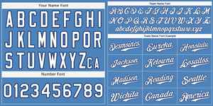 Maßgeschneidertes hellblaues, weiß-kröniges, klassisches, authentisches Baseball-Trikot im klassischen Stil - Product Image 5