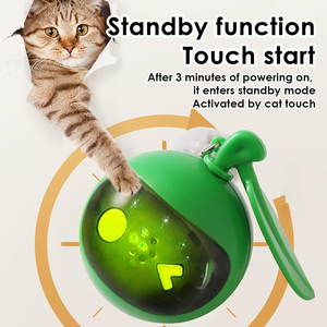 Hot Sale Cute <b>Smart</b> Interactive Automatic Rolling Ball Fluffy Tail Toy Birdsong Touch Activated Squeak for Kittens - Product Image 3