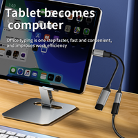 Adaptor USB C ke USB OTG 2 dalam 1, kabel adaptor dan kabel pengisi daya dengan pengisian daya PD 60W, adaptor wanita untuk iPad Pro,Samsung,iPhone 16 15
