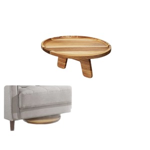 Bandeja de Madera para Sofá, Soporte para Aperitivos y Postres, Control Remoto, Portavasos, Estante Central para Sala de Estar, Estante de Escritorio de Una Sola Capa - Product Image 2