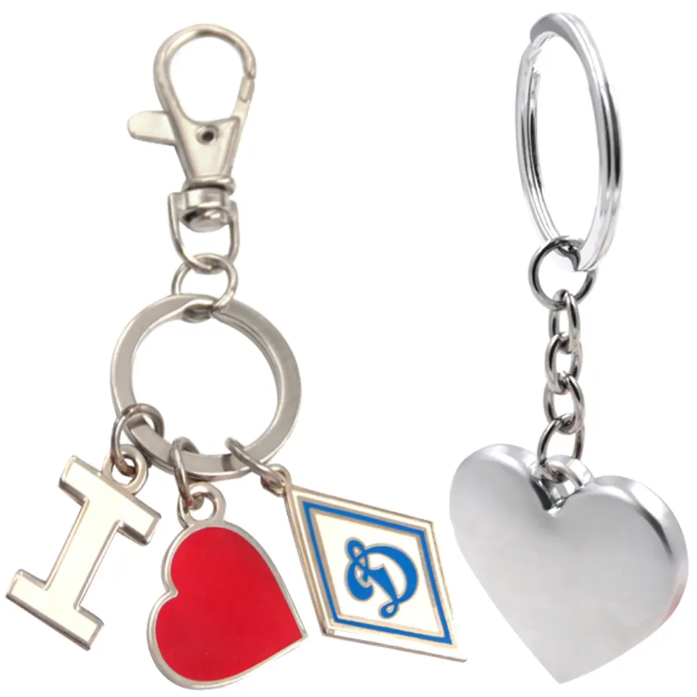 Personnalisé autre couple amour rouge porte-clés porte-clés breloque métal émail mignon personnalisé en forme de coeur porte-clés