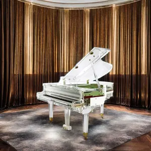 透明亚克力婴儿三角钢琴，带88键机械三角钢琴和亚克力水晶钢琴长凳出售