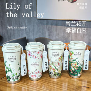 Taza de café aislada Zhenyuan de 500 ml, de acero inoxidable, con doble tapa, portátil, para viajes, para uso en exteriores, ideal para regalo. - Product Image 5