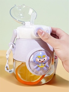 Mode été mignon enfants garçon grande capacité <span class=keywords><strong>de</strong></span> qualité alimentaire étudiant femmes bouteilles d'<span class=keywords><strong>eau</strong></span> en plastique portables - Product Image 4