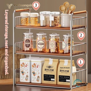 Modern Plastic Folding <b>Storage</b> <b>Rack</b> Rectangle Stackable Floor Standing Multifunctional <b>Kitchen</b> Organizer - Product Image 5