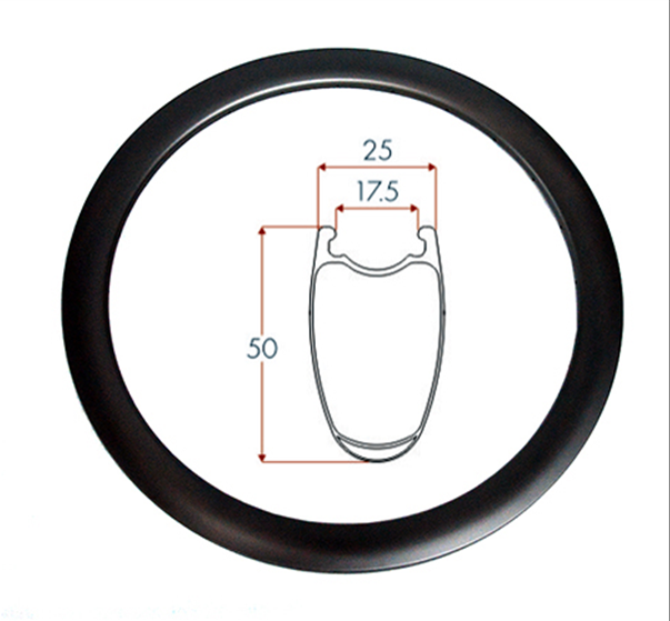 Дисковый тормоз, обод для дорожного велосипеда, высота 50 мм, U-образная форма 700C, дорожный углеродный трубчатый обод с логотипом на заказ