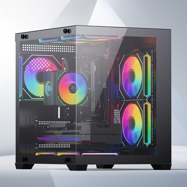 MQ ATX Mid Tower Desktop PC Case Panoramic Sky View Steel Side Panel Gaming Chassis Support 240/360mm Water Cooling Computer