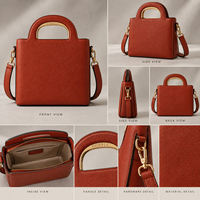 Sac fourre-tout en cuir PU rouge pour homme, personnalisé, avec poignée métallique, petit sac à bandoulière, logo personnalisé, usine OEM