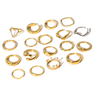Anillos Minimalistas para Mujer, Anillo de Compromiso, Joyería Antideslustre, Clásico y Moderno, en Bolsa OPP, Acero Inoxidable 316L, Circonita Cúbica, Dorado - Product Image 2