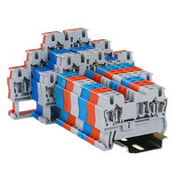 Kingtone ST2.5mm2 Bornier à ressort sans vis, en alliage de cuivre PA66, certifié CE, 24A 800V, 2 pôles, rail DIN