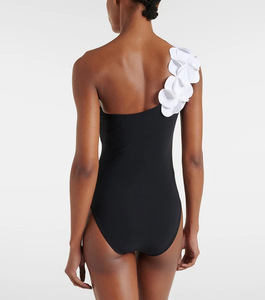 Traje de Baño de Una Pieza para Mujer, con Hombro Descubierto, Decoración Floral 3D, Corte Alto, Monokini, Traje de Baño de Playa, Venta al Por Mayor, OEM, ODM - Product Image 3