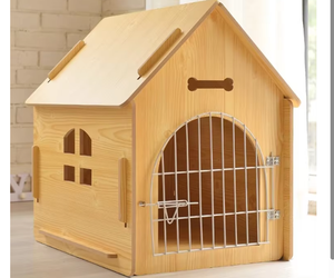 Kandang anjing kayu ramah lingkungan pola Solid empat musim Universal Kecil Sedang besar dalam ruangan luar ruangan rumah hewan peliharaan - Product Image 1