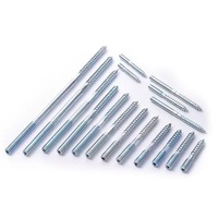 Vis à double extrémité à tête plate métrique pour bois, boulon à suspendre M4-M10 en acier au carbone galvanisé, classe 10.9/12.9, filetage standard