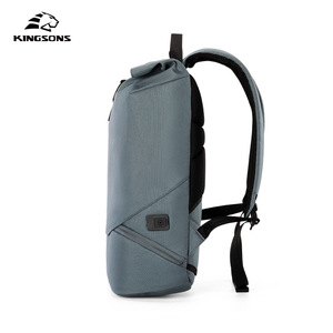 Kingsons <b>Roll</b> <b>Top</b> <b>Backpack</b> 20-35L Waterproof Unisex Casual Outdoor Travel Commuting Laptop Bag Gray Black Blue - Product Image 2