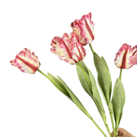 Tulipes perroquet imprimées à la main en 3D-Fleurs réalistes pour la décoration de la maison, arrangement floral, accessoires de photographie de mariage